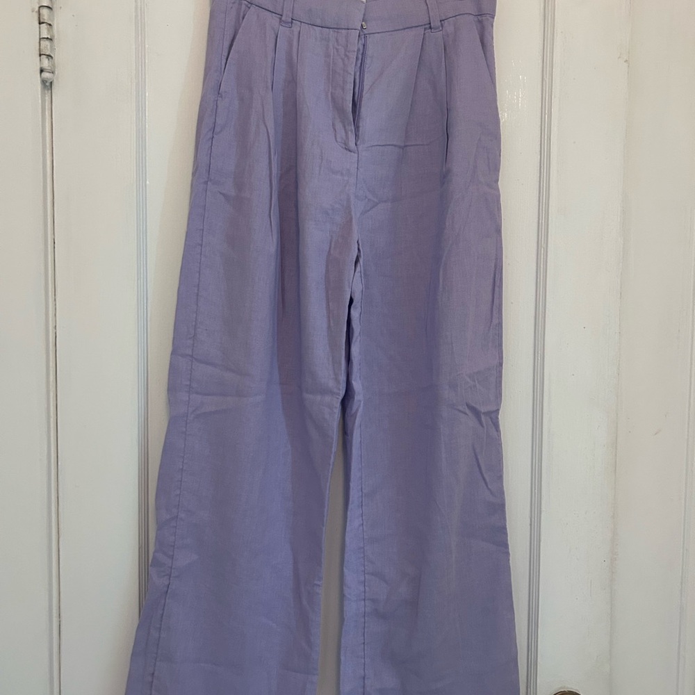 Lavender Wide-Leg Pants